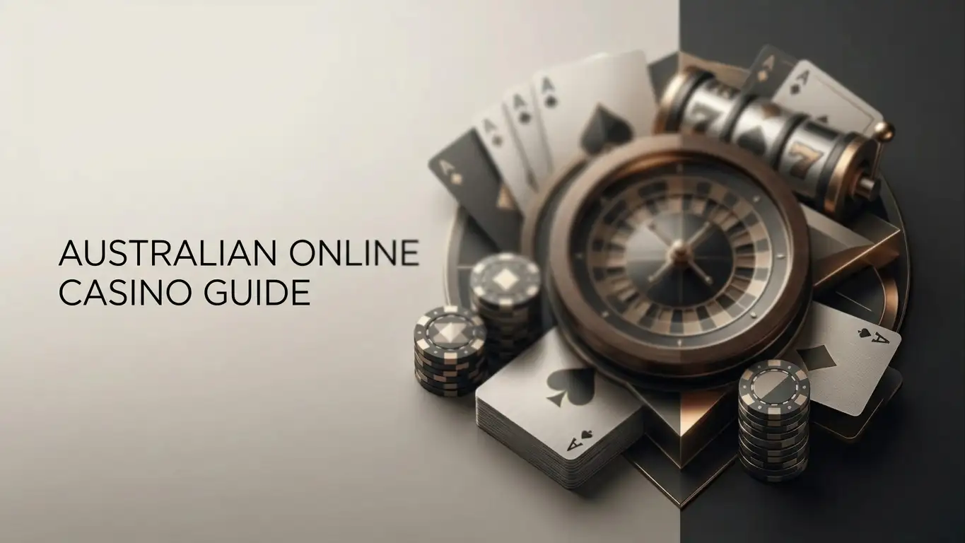 Illustration of a varied online casino game catalogue for Australian readers